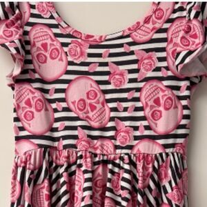 Dot Dot Smile Pink Skull Twirl Dress